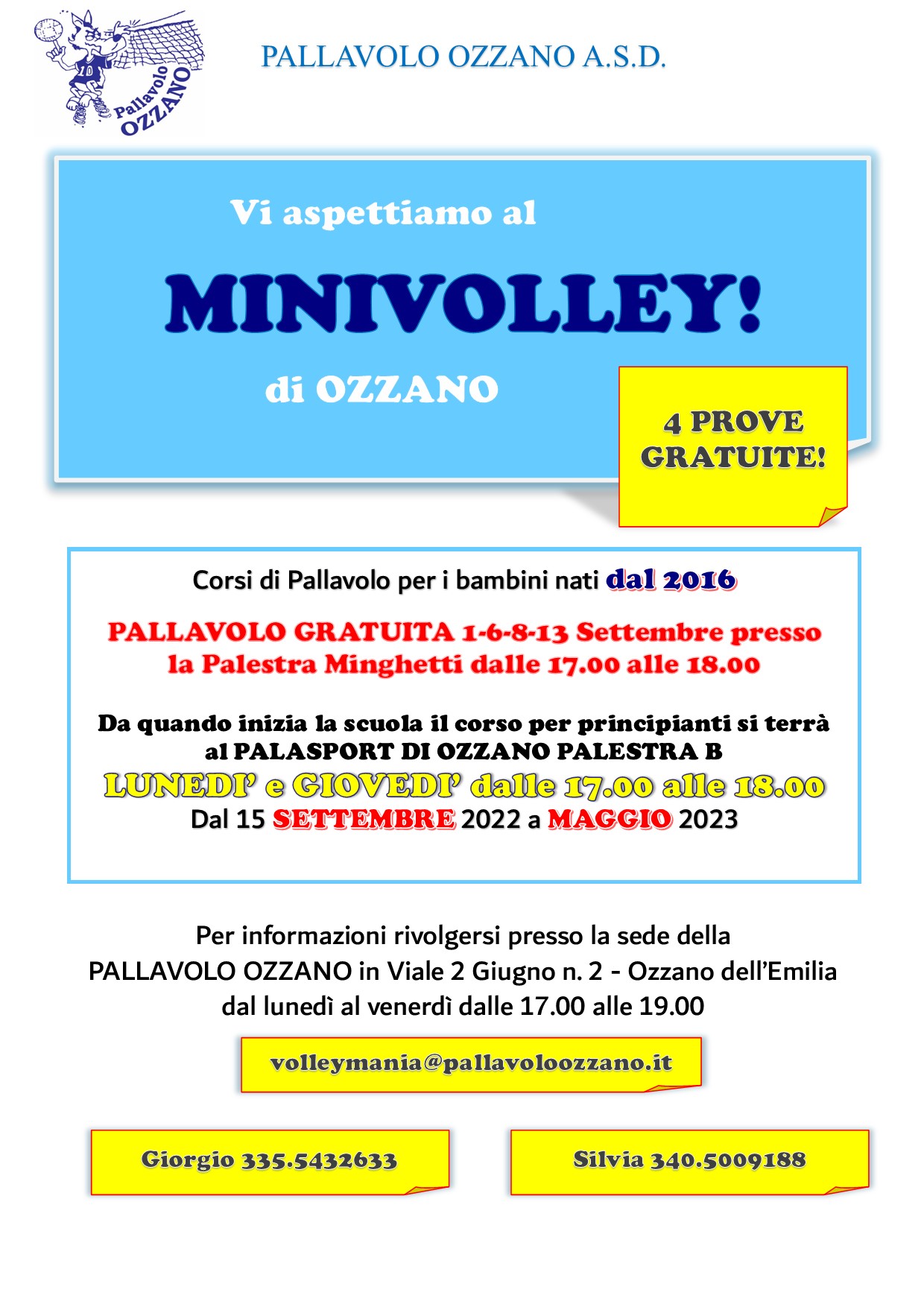 Al momento stai visualizzando MINIVOLLEY OZZANO