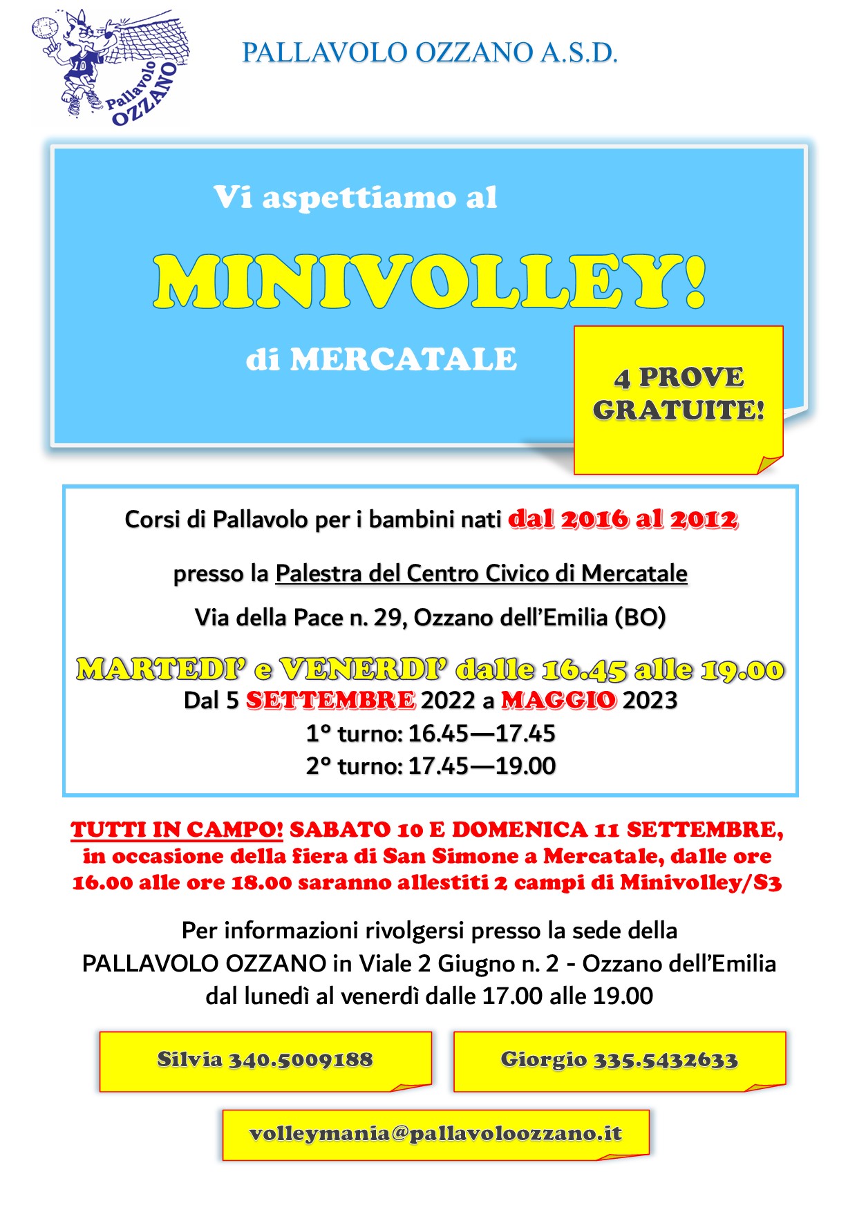 Al momento stai visualizzando MINIVOLLEY MERCATALE